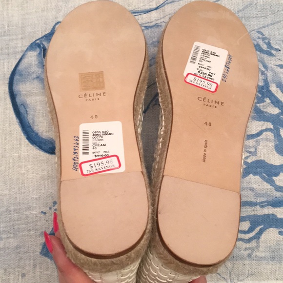 Celine leather woven Espadrille Sneakers 40 New - Picture 3 of 5
